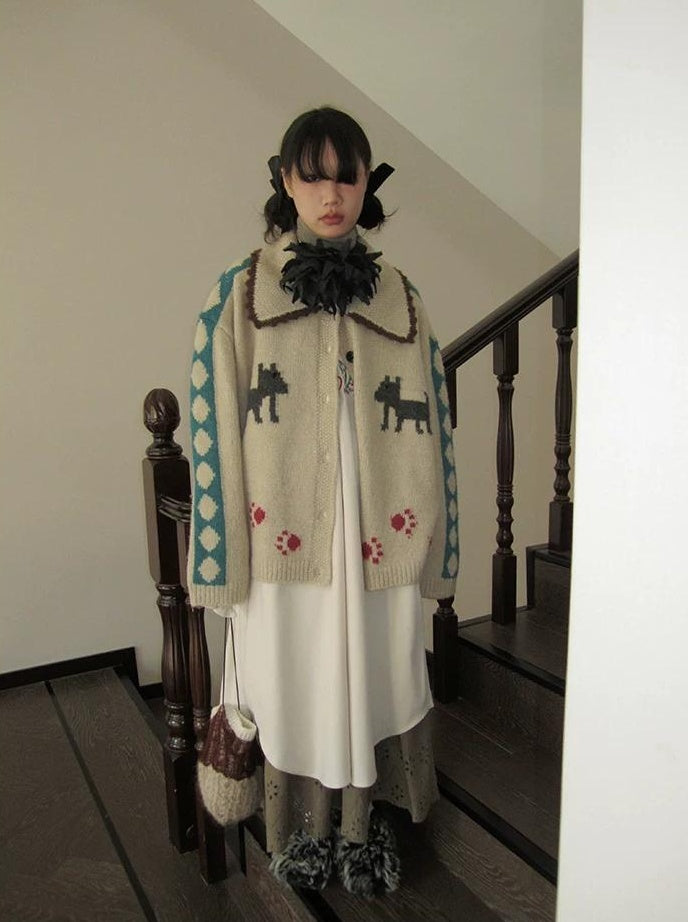3months | VINTAGE LAPEL CARDIGAN SWEATER【ID:TN00048】
