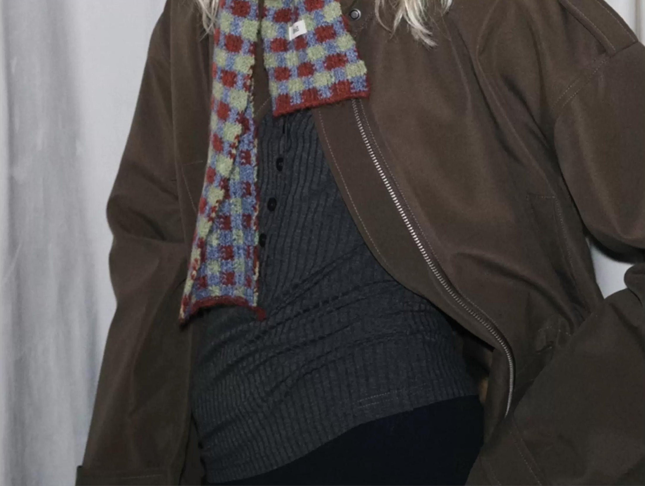 TRIA SELECT | PLAID COLOR BLOCK SCARF【ID:TN00080】