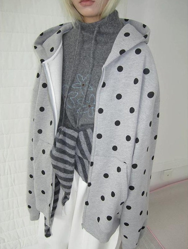 3months | POLKA DOT BOA HOODIE JACKET【ID:TN00060】