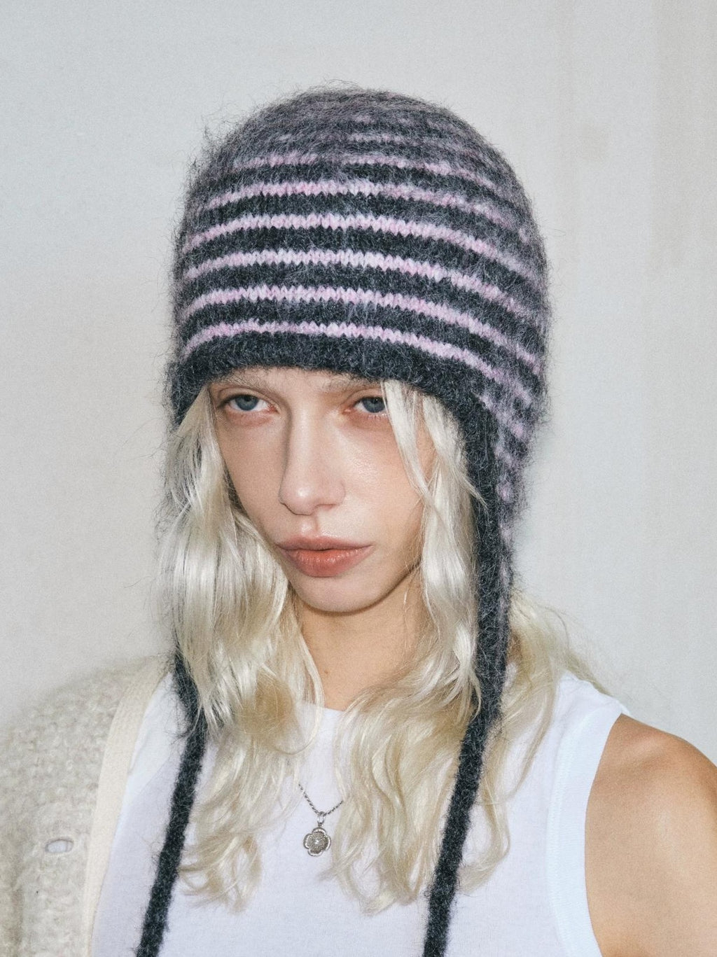 TRIA SELECT |  STRIPED KNIT EARFLAP HAT【ID:TN00003】