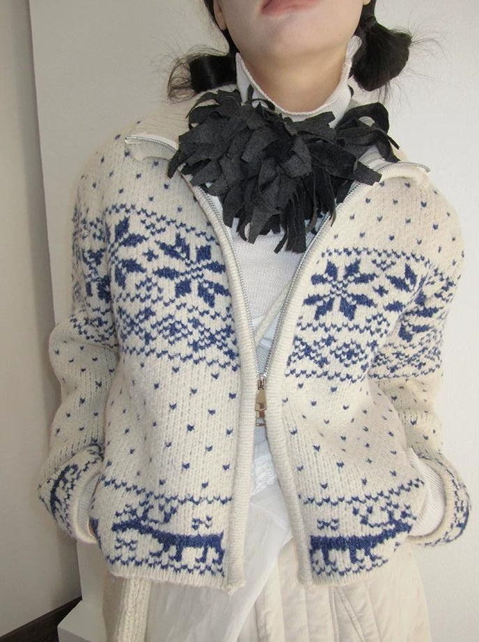 3months |  VINTAGE FAIR ISLE CARDIGAN【ID:TN00030】