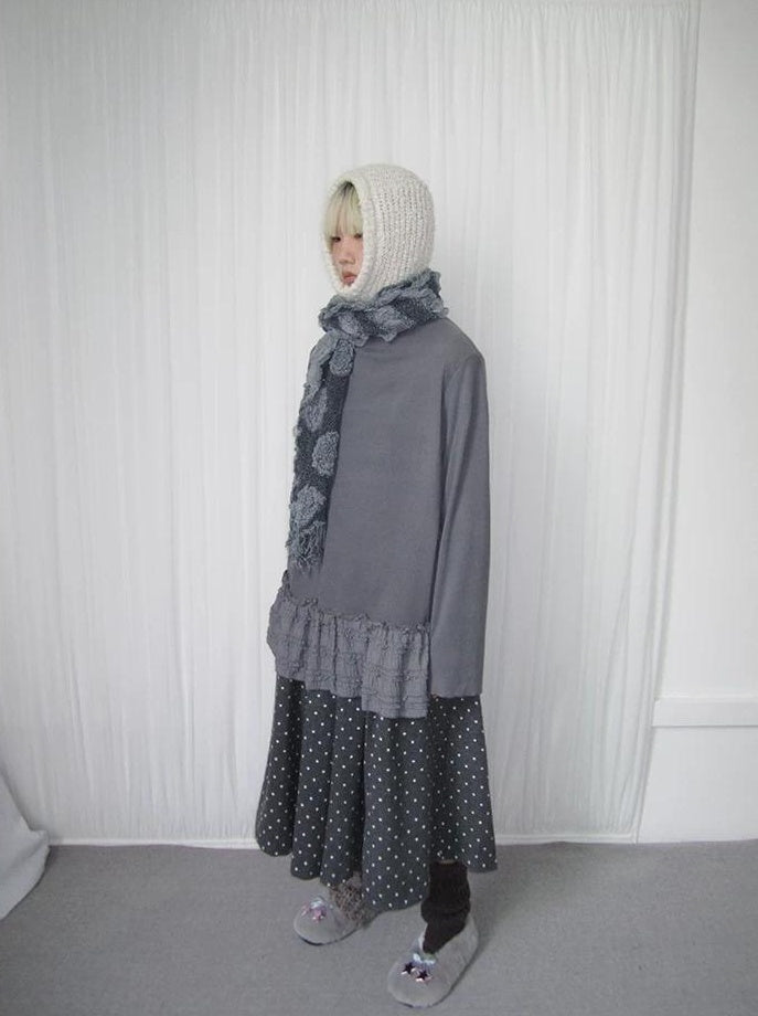 3months | LACE SPLICED HIGH NECK TOP【ID:TN00032】