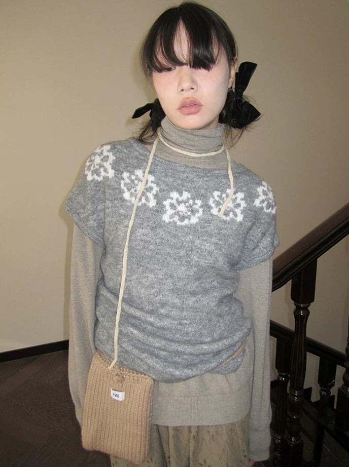 3months | VINTAGE GRAY KNIT SWEATER【ID:TN00044】