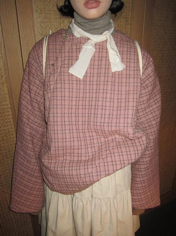 3months | PINK PLAID COTTON JACKET【ID:TN00034】