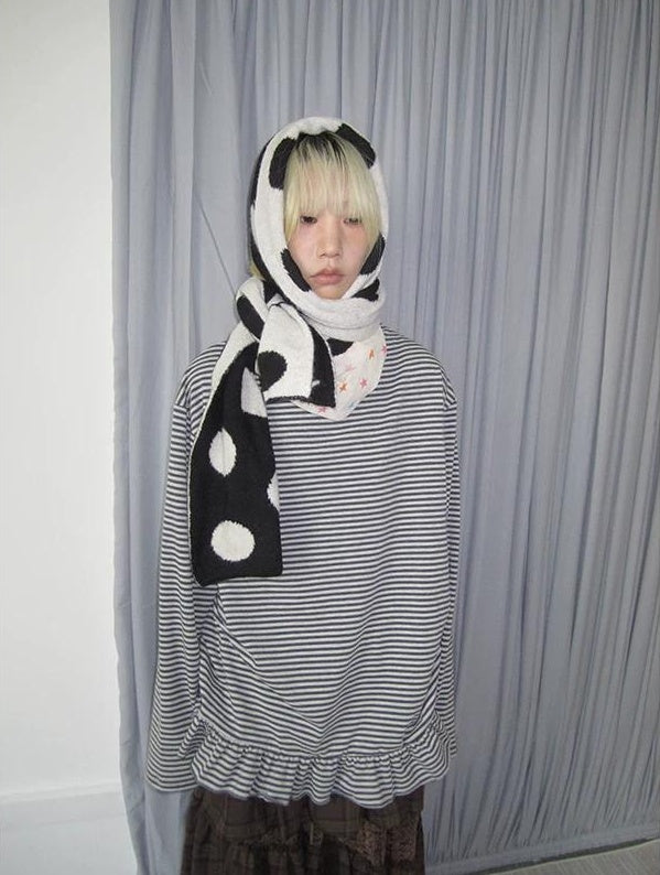 3months | SOFT STRIPED RUFFLED SWEATER【ID:TN00038】
