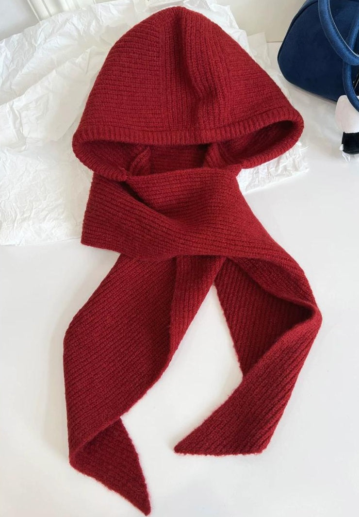 TRIA SELECT | KNITTED HOODED SCARF HAT SET【ID:TN00088】