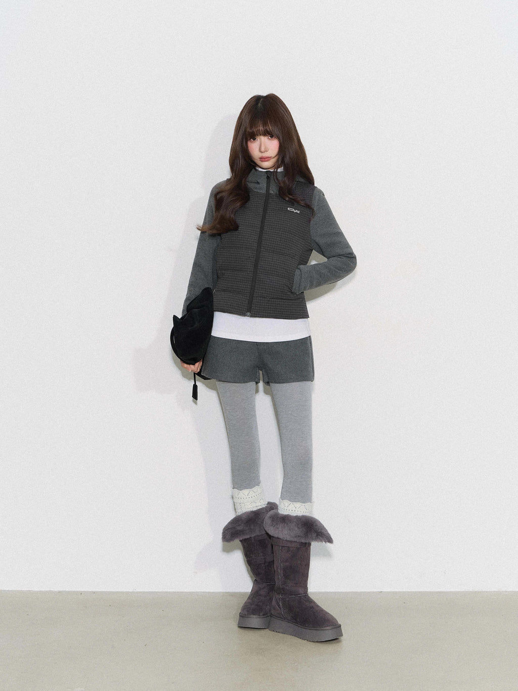 THELIGHT | PLAID SPLICE HOODED JACKET【ID:TN00094】