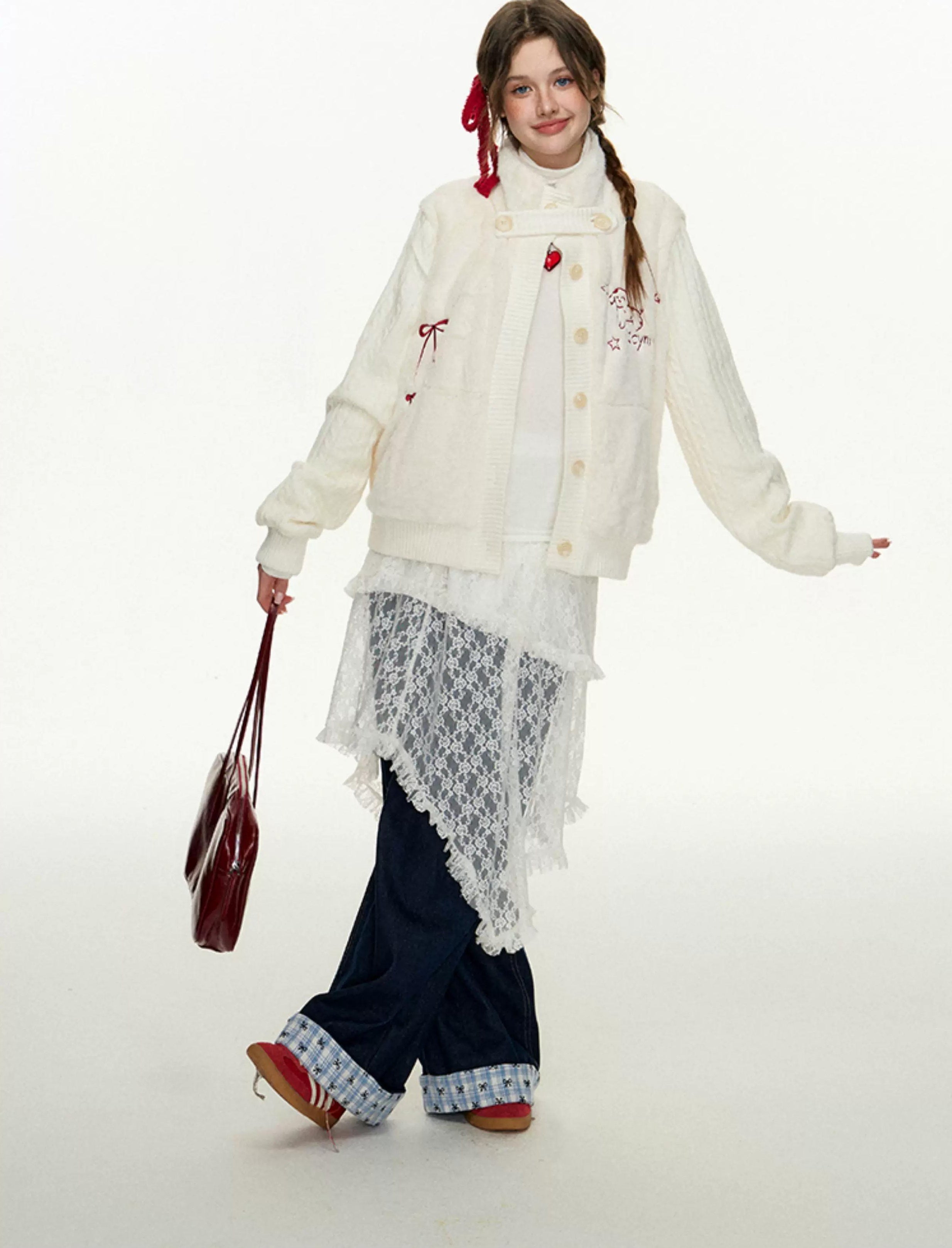 CyNi | COZY RABBIT HAIR CARDIGAN【ID:TN00097】