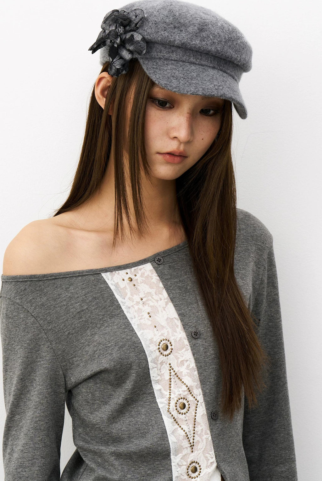THELIGHT | THREE-DIMENSIONAL WOOL TWEED BERET【ID:TN00106】