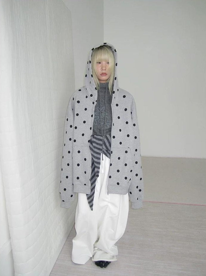 3months | POLKA DOT BOA HOODIE JACKET【ID:TN00060】