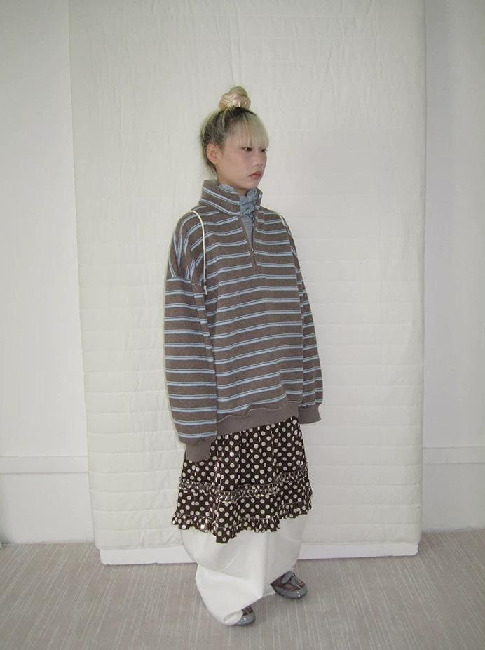 3months | RETRO STRIPED BOA SWEATER【ID:TN00065】