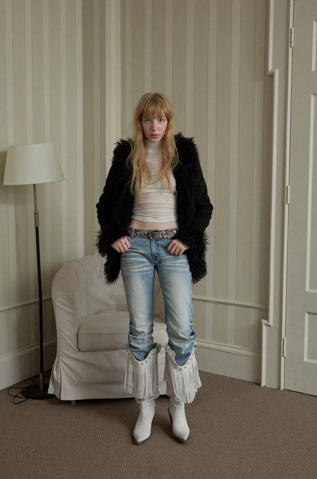 1JINN STUDIO | VINTAGE WHISKERS LOW-WAIST JEANS【ID:TN00070】