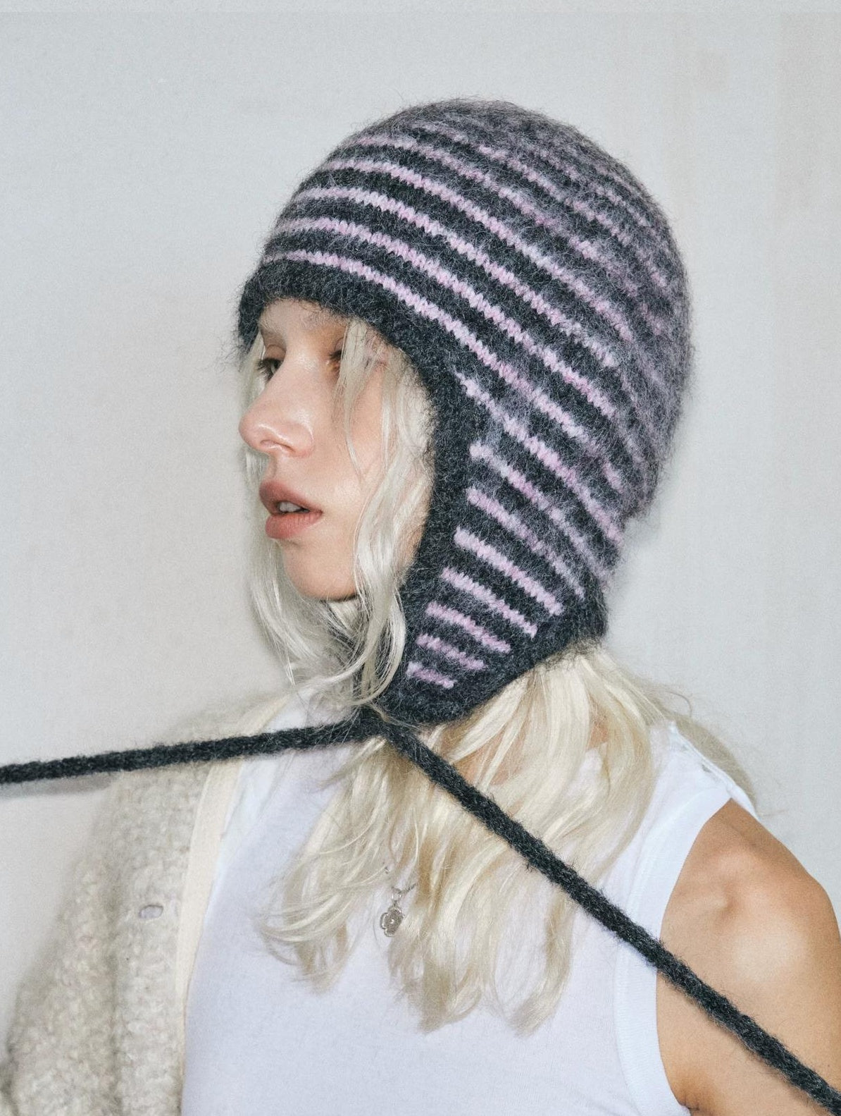 TRIA SELECT | KNITTED STRIPE EAR PROTECTION CAP【ID:TN00089】
