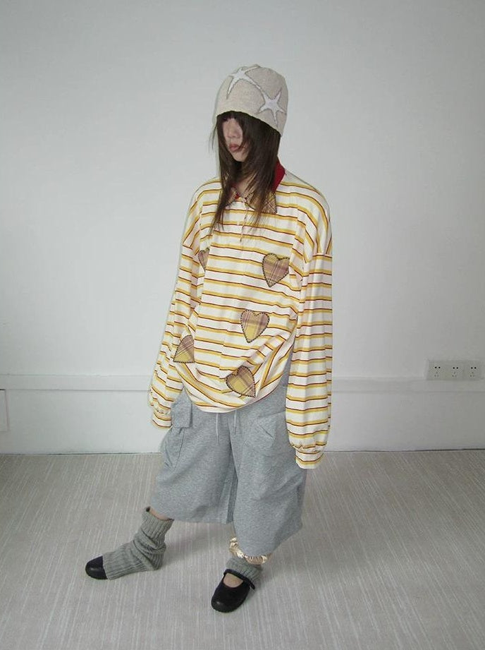 3months | 3D STRIPED DECORATIVE SWEATER【ID:TN00041】