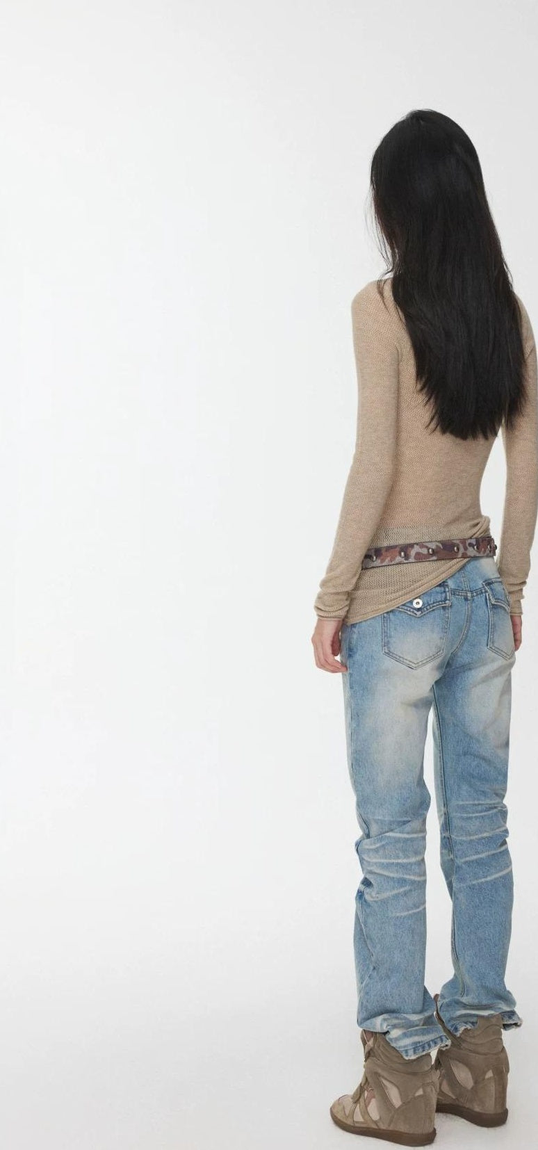 1JINN STUDIO | VINTAGE WHISKERS LOW-WAIST JEANS【ID:TN00070】
