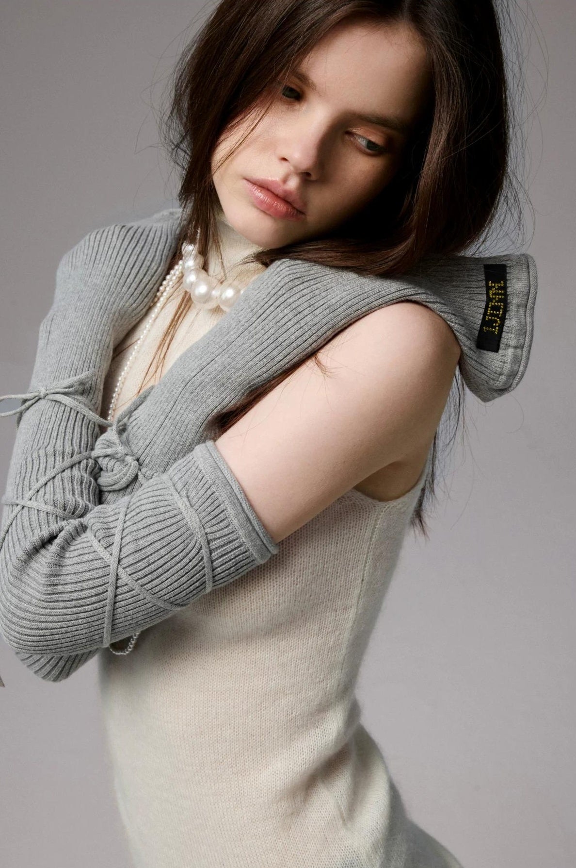 1JINN STUDIO | HIGH NECK MOHAIR KNIT TOP【ID:TN00069】