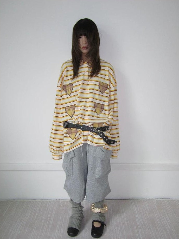 3months | 3D STRIPED DECORATIVE SWEATER【ID:TN00041】