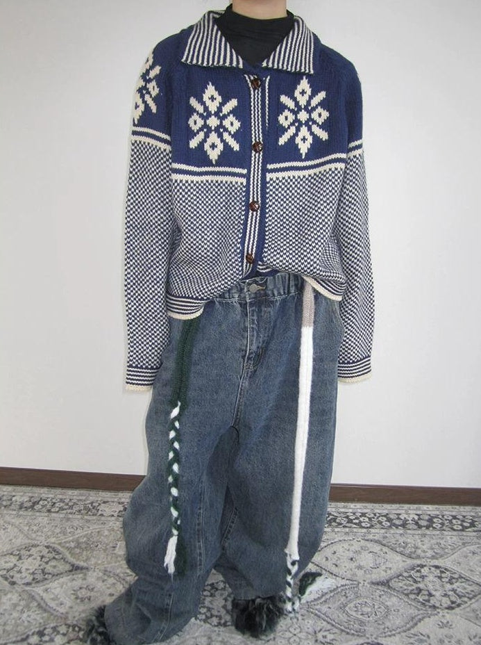 3months | RETRO LOOSE KNIT SWEATER JACKET【ID:TN00043】