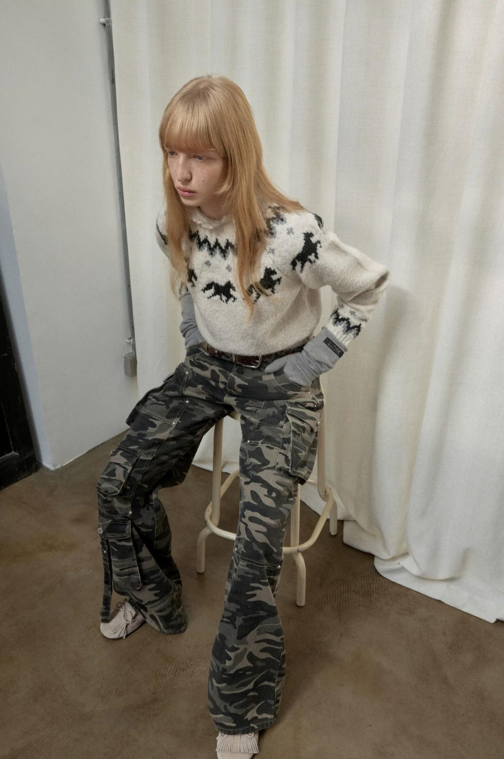 1JINN STUDIO | PLUNGING NECK KNIT SWEATER【ID:TN00068】