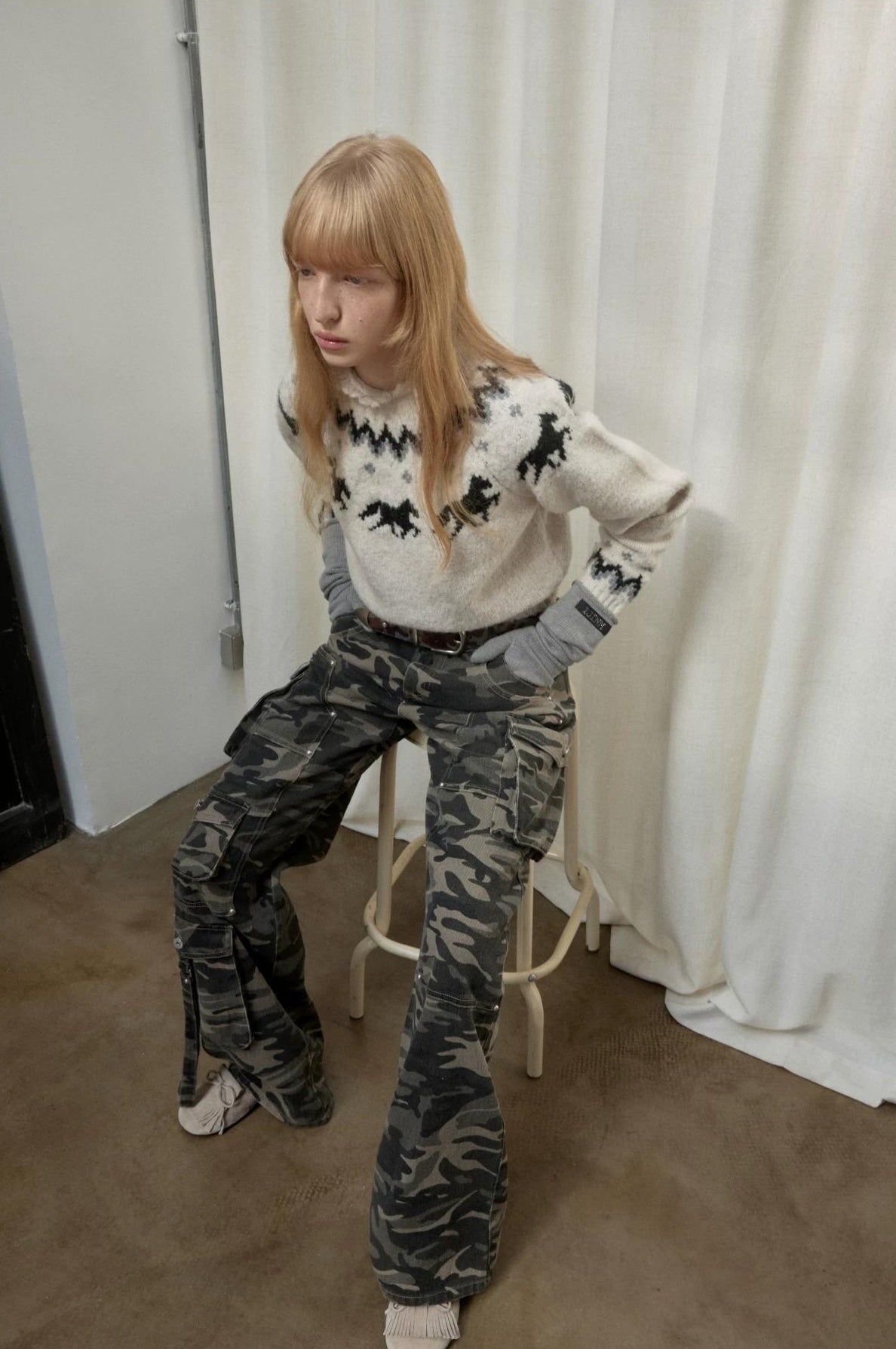 1JINN STUDIO | PLUNGING NECK KNIT SWEATER【ID:TN00068】