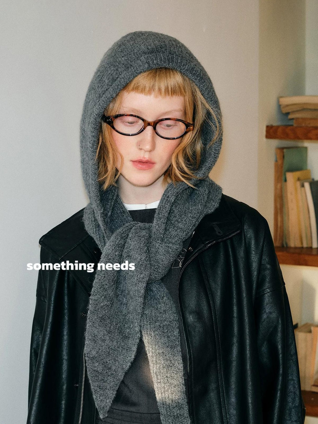 TRIA SELECT | KNITTED HOODED SCARF HAT SET【ID:TN00088】